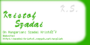 kristof szadai business card